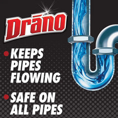 Drano Liquid Drain Clog Remover and Cleaner for Shower or Sink Drains Unclogs and Removes Hair Soap Scum Blockages, Multi, 32 Fl Oz