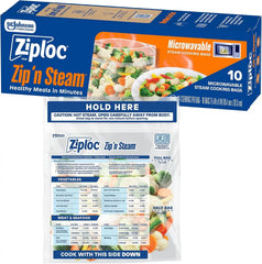 Ziploc Zip 'n Steam Food Storage Cartons for Meal Prep, Healthy Meals in Minutes, Microwave Safe, 10 Count (Pack of 12)
