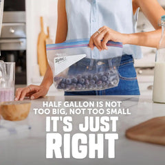 Ziploc Half Gallon Food Storage Freezer Bags, Easy Open and Close, 40 Bags Total