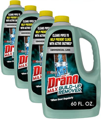 Drano Max Build Up Remover Drain Cleaner, Enzymes & Probiotics Prevents Clogs & Remove Odor-Causing Buildup, Safe for Septic, Toilets & Pipes in Bathroom Drains & Kitchen Sinks, Commercial Line, 60 oz