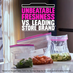 Ziploc Gallon Food Storage Bags, Stand-Up Bottom, Easy to Fill, 96 Count