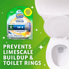 Scrubbing Bubbles Fresh Gel Toilet Bowl Cleaning Stamps, Helps Keep Toilet Clean and Helps Prevent Limescale & Rings, Citrus Scent, 1 Dispenser with 6 Fresh Gel Stamps (Pack of 2)