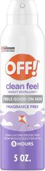 OFF! Clean Feel Insect Repellent Aerosol with 20% Picaridin - Long-Lasting DEET-Free Protection from Mosquitoes, Fragrance-Free Pest Control For Ticks & Flies, Camping, Bug Spray - 5 oz | insect-repellants