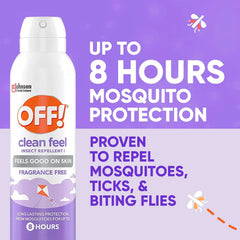 OFF! Clean Feel Insect Repellent Aerosol with 20% Picaridin - Long-Lasting DEET-Free Protection from Mosquitoes, Fragrance-Free Pest Control For Ticks & Flies, Camping, Bug Spray - 5 oz | insect-repellants
