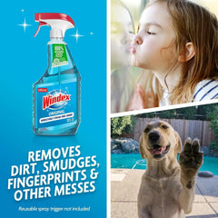 Windex Glass and Window Cleaner Spray Bottle, Bottle Made of 100% Recycled Plastic, Surface Cleaning Spray, Original Blue Scent, 32 Fl Oz
