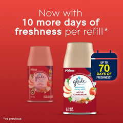 Glade Automatic Spray Refill, Apple Cinnamon, Scented Air Freshener for Home and Bathroom, 6.2 Oz, 6 Count