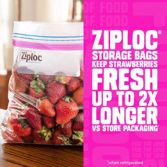 Ziploc Gallon Food Storage Bags, Stand-Up Bottom, Easy to Fill, 162 Count
