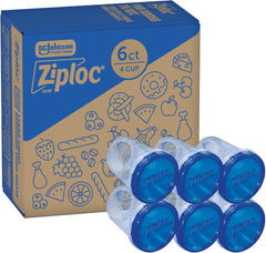 Ziploc Twist n Loc Food Storage Containers, Leak Resistant Design, Medium Round, 6 count