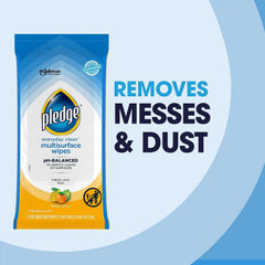 Pledge Multisurface Cleaning Wipes, pH Balanced, Fresh Citrus, 25 Count,White