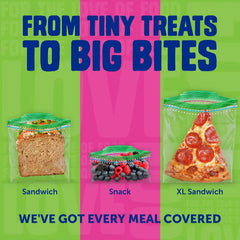 Ziploc Lunch Trio Variety Pack, Easy Open and Close, Plastic Food Storage Bags, 225 count