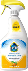 Pledge pH-Balanced Multisurface Cleaner Spray for Everyday Care, Fresh Citrus Scent, 25oz