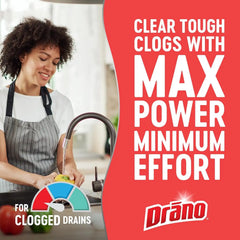 Drano Max Gel Drain Clog Remover & Cleaner, Fast-Acting to Unclog Standing Water & Remove Hair, Grease & Food Blockages, Safe for all Pipes & Septic, Kitchen Sinks, Bathroom Showers, 80 Oz, 2 Pack