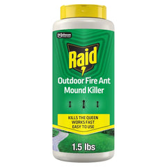 Raid Outdoor Fire Ant Mound Killer, Dust Insecticide for Outside Household Use on Fire Ants, Kills Insects up to 8 Months, Kills the Queen, Works Fast, 24 oz