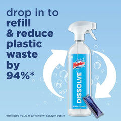 Windex Dissolve Concentrated Pods, Glass Cleaner, 3 Count Concentrated Dissolvable Refill Pods (Pack of 1)