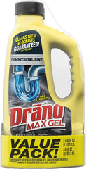 Drano Max Gel Drain Clog Remover and Cleaner for Shower or Sink Drains, Unclogs and Removes Hair, Soap Scum, Blockages, Commercial Line, 42 oz (Pack of 2)