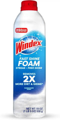 Windex Fast Shine Foam Glass Cleaner, No-Drip Windows, Doors, Mirrors & Countertops Aerosol Cleaning Spray, Streak-Free Shine, Removes Fingerprints, Dust, Dirt, Grime & More 19 oz (Pack of 1)