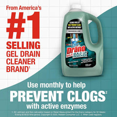 Drano Max Build Up Remover Drain Cleaner, Enzymes & Probiotics Prevents Clogs & Remove Odor-Causing Buildup, Safe for Septic, Toilets & Pipes in Bathroom Drains & Kitchen Sinks, Commercial Line, 60 oz
